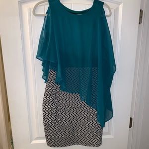 Lacey top dress with black polka dot on bottom!